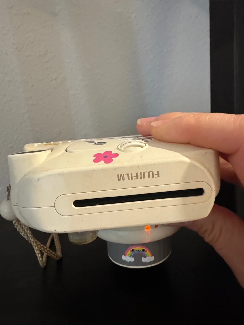 Fujifilm Instax Mini 8 White Instant Camera with Multicolor Floral Accents